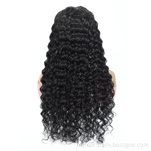 Black Women Brazilian Curly Lace Frontal Wig 100%human hair 13x4 Water Wave Lace Frontal Human Hair Wig Lace Closed Pre-Pull Wig